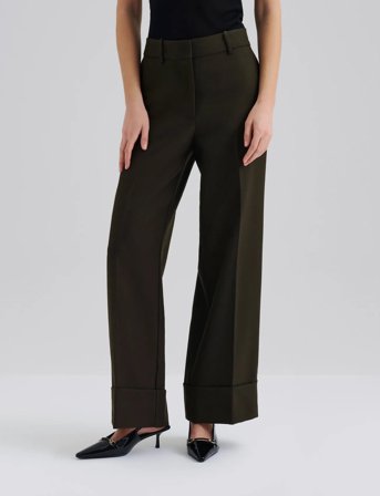 Malina Jordyn Mid Rise Wide Pants - Brown - 38