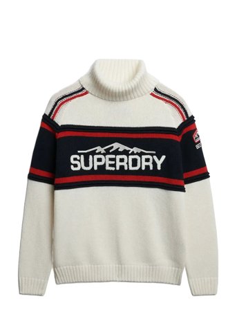 Superdry Sport Apres Ski Roll Neck Jumper - Cream - XL