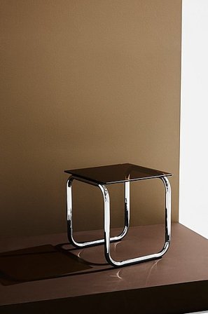 Jotex - Bijzettafel Chroom/glas Hoogte 45 Cm Bruin Glas/chroom Bruin glas/chroom - Lulu - Koop Pastill - Meubels bij Jotex