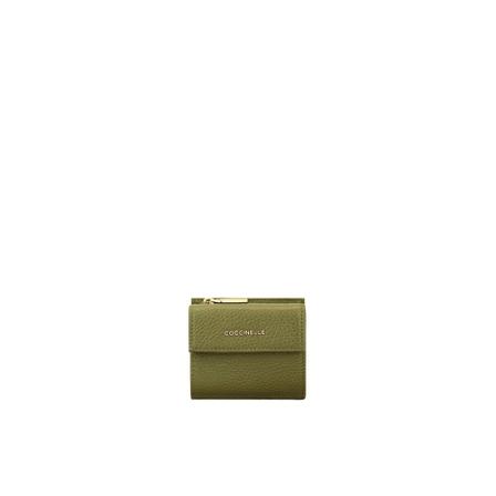 Coccinelle, Metallic Soft wallet Zielony, Kobieta, Rozmiar: ONE Size