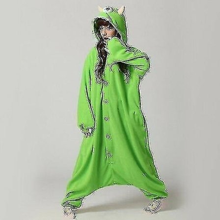 Halloween Unisex Onesie Kigurumi Naamiaisasu Hupparit Pyjamat Yöasut-9-1 - Täydellinen Vihreä Mike Hirviö 0