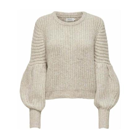 Only, Round-neck Knitwear Beige, Dames, Maat:M,polyester