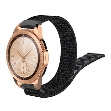 Samsung Galaxy Watch (42mm) nylonurrem med velcro - helt sort