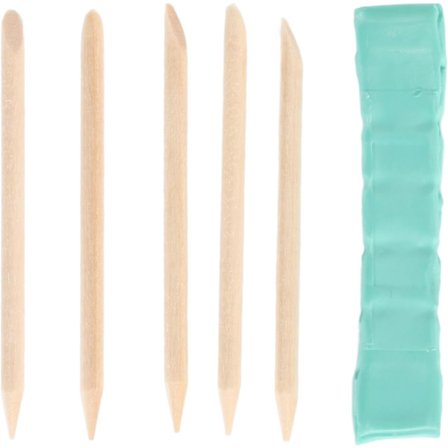 Rensesæt til ure, Rensesæt til ure, Reparation af armbåndsurværk, Rensesæt til ure med 5 træpinde