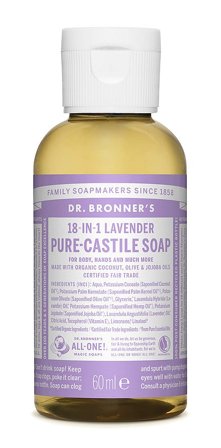 Dr. Bronner's Castile Soap Lavender 60 ml, Skincare, Kropspleje, Bodyshampoo