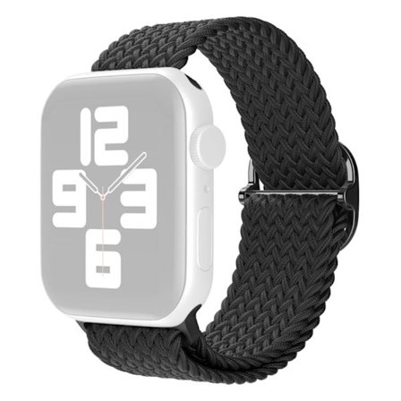 Klockarmband i nylon för Apple Watch (45 mm) - Svart