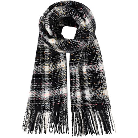 Premium Filtscarf för Kvinnor, Vintermode Scarves 210x40cm Mjuk Varm Sjal, Mjuk Rutig Sjal för Kallt Väder, Överdimensionerad Stickad A