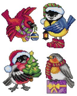 Plastik Canvas Vögel 4-er Pack