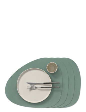 LIND DNA 4-Set Dækkeserviet Curve L Nupo - Blue - 37X44CM