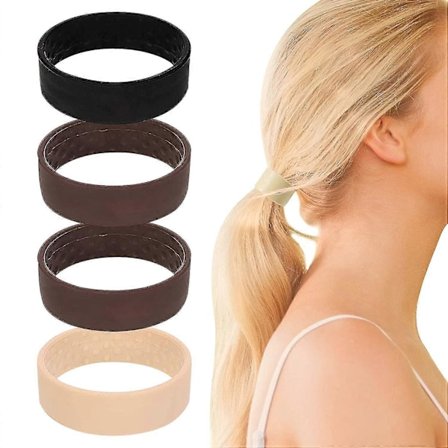 4 pakker silikone foldbare hårelastikker, hårtilbehør donut hårnål - hårring reb elastisk hårelastik hestehaleholder til kvinder Gir [DB]