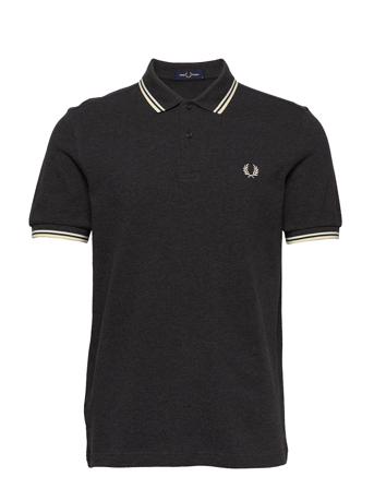 Twin Tipped Fp Shirt Polos Short-sleeved Svart Fred Perry