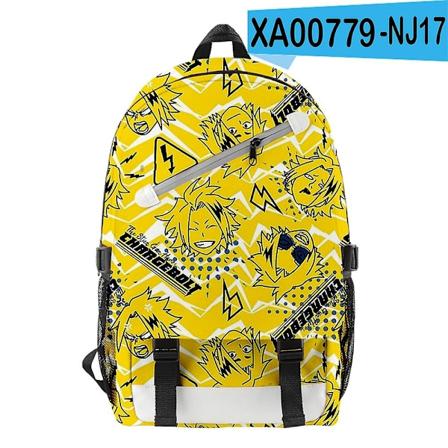 Japan Anime My Hero Academia Denki Kaminari Ryggsäck för Pojkar och Flickor, Barn, Grundskole- och Mellanskolestudenter, Skolväska, Laptopryggsäck - 