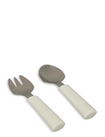 Spoon & Fork Set Feather Grey Home Meal Time Cutlery Hvit That's Mine