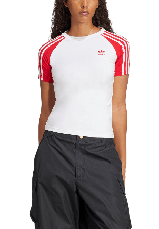 Adidas Originals Adicolor 3-Stripes Raglan Slim T-Shirt T-shirts Dam Flerfärgad XL