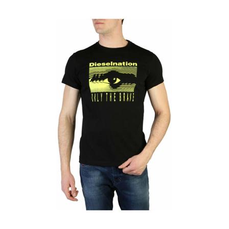 Diesel, T-shirt Zwart, Heren, Maat:S,Cotton