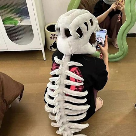 Dinosauruksen luupuku pehmohattu Dinosaurusten puisto eksoskeleton pehmolelu Halloween ystävänpäivälahja lapsille aikuisille