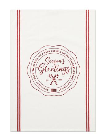 Seasons Greetings Printed Org Cotton Kitchen Towel Home Textiles Kitchen Textiles Kitchen Towels Hvid Lexington Home