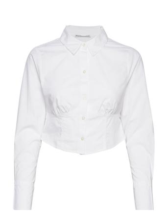 Anf Womens Wovens Langermet Skjorte Hvit Abercrombie & Fitch