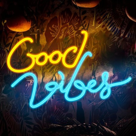 Good Vibes Neon Vägglampa med 10 Justerbara Ljusnivåer, USB Neonlampa Dekoration för Vägg, Sovrum, Bröllop, Fest, Bar