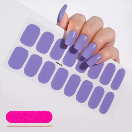 16 Tips Semi-Härdade Gel Nagelstickers Ren Färg UV/LED Lampa Gel Nagellack Wraps Långvarig Full Täckning Gel Sticker Nageldekoration##