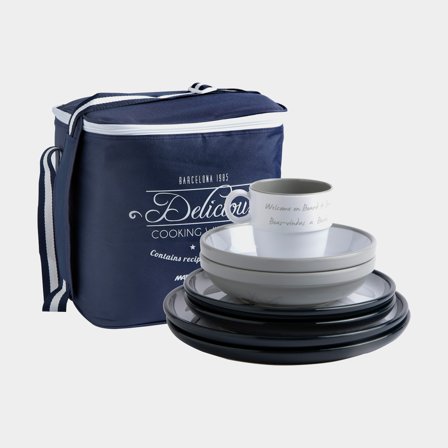 Melamine servies Marine Business Welcome On Board, wit/blauw, 25 delen