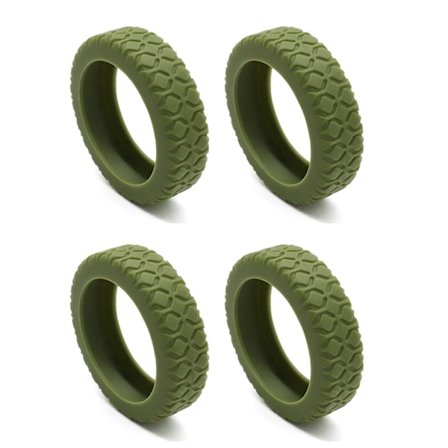 Kuffert Hjulbeskyttere Silikone Støjsvage Beskyttelsesovertræk Støjreducerende Anti-ridse Kufferter Hjulbeskyttere Militærgrøn 4 stk