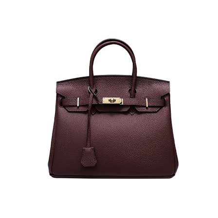 Stor Platina Vinröd Crossbody Väska 30x16x23cm Perfekt Present till Mors Dag