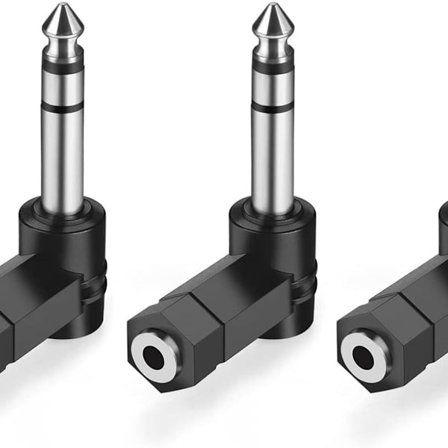 Høyrevinklet 6,35 mm 0,25" 3-delt sett TRS 3-polet revolusjon