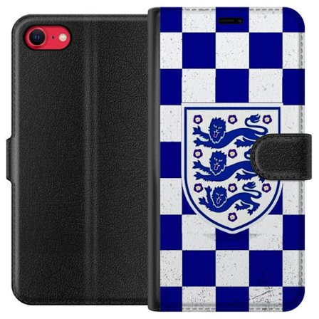 Yhteensopiva Lompakkokotelo Apple Apple iPhone 7 Graafinen shakkiruudukkokuviointi sinisellä ja valkoisella, klassisella heraldisella vaakunalla, ret