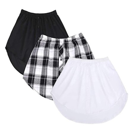 Skjorteforlænger Justerbar Lag Falsk Toppe Feje Hems med Elastisk Talje Mix Farve