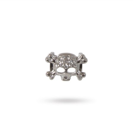 RHINESTONE CHARM SKULL- Hundhalsband