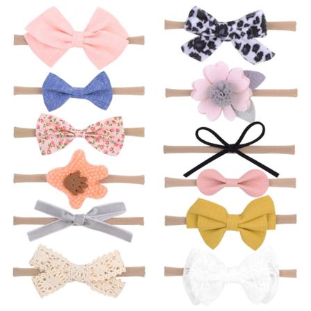 12 kappaleen pakkaus R Baby -pantoja, Yksi koko Baby Girl -panta Hiuspannan