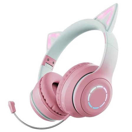 Over-Ear Hörlurar för Barn med Mic Justerbara Fällbara BT029C - Rosa