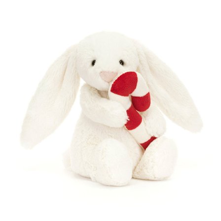 Jellycat Amuseables Blyg Kanin med Polkagris Mjukdjur