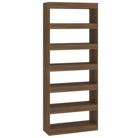 Vidaxl Bokhylla/rumsavdelare Brun Ek 80x30x198 Cm Konstruerat Tr Brun