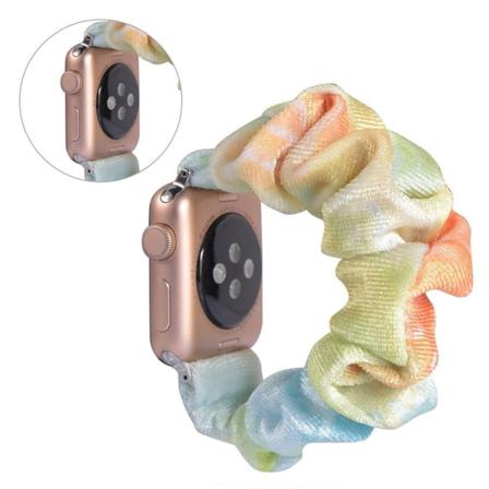 Apple Watch Series 5 40mm kuvioitu kangaskellonauha - Sininen / Vihreä Ja Oranssi Multicolor