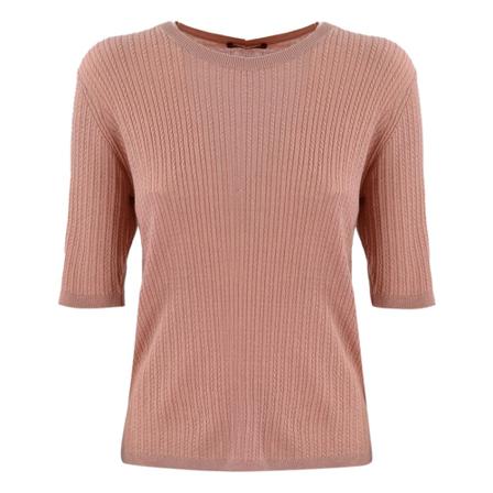 Max Mara Studio, Round-neck Knitwear Różowy, Kobieta, Rozmiar: L