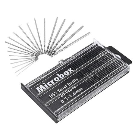 20 kpl HSS Mini Mikroporanterisetti, 0,3-1,6 mm Varsi Kiertoporanterit Tarkkuusporaus DIY-setti