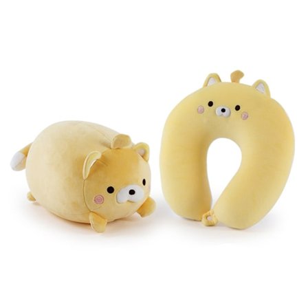 Kattkudde Multifunktionell U-formad Nackkudde Supermjuk Plysch Kramkudde Soffryggstöd för Skola Kontor Vila