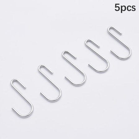 5 st S-formade krokar i silver för kök, bar, badrum och sovrum