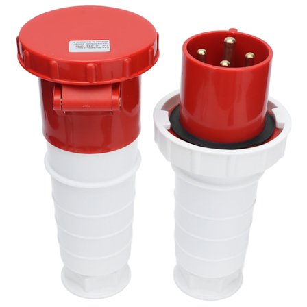 Industriell Plug Socket 3-Fase 4-Pin IP67 Vanntett Luftfartskontakt 380V 415V 63A 3P+E