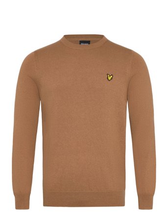 Lyle & Scott Cotton Merino Crew Neck Jumper - Brown - S