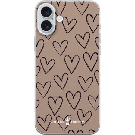 Yhteensopiva Puhelinkuori Apple Apple iPhone 16 Plus Cactus and Friends - Earthy Sketch Hearts