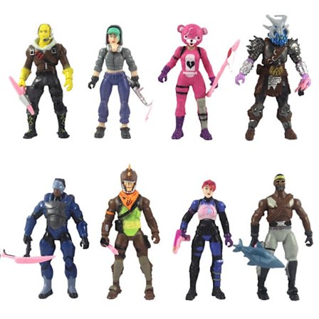 8 stk. Fortnite Figurer 9CM Julegaver
