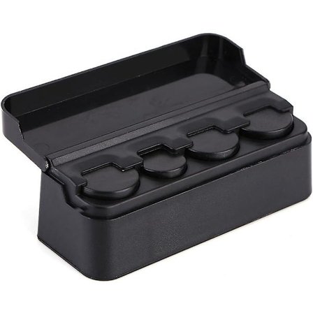 (2 stk) Myntholder for bil, bærbar myntoppbevaringsboks svart holder veksel oppbevaringsboks bilmyntetui pengeholder for bil, lastebil, bobil