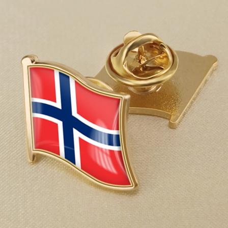 Turistsouvenirs krystallim lim europæisk og amerikansk metalflag emalje brystbadge jern broche krave nål malet nål no 19*18mm