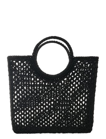 Round Handle Basket Black Black Ceannis