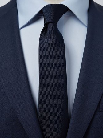 John Henric Men's Dark Blue Tie Plain Size 6,5