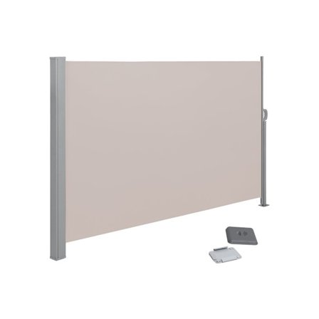 Rootz Markise - Sidemarkise - Balkoner og terrasser - Udendørs privatskærm - Justerbar sideskærm - Uv-bestandig sideskærm - Haveskærm - Pulverlakeret