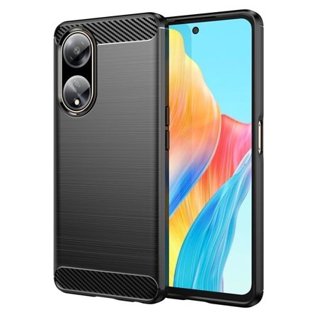 Joustava hiilikuvioinen kotelo Oppo A98 5G Carbon Case - musta